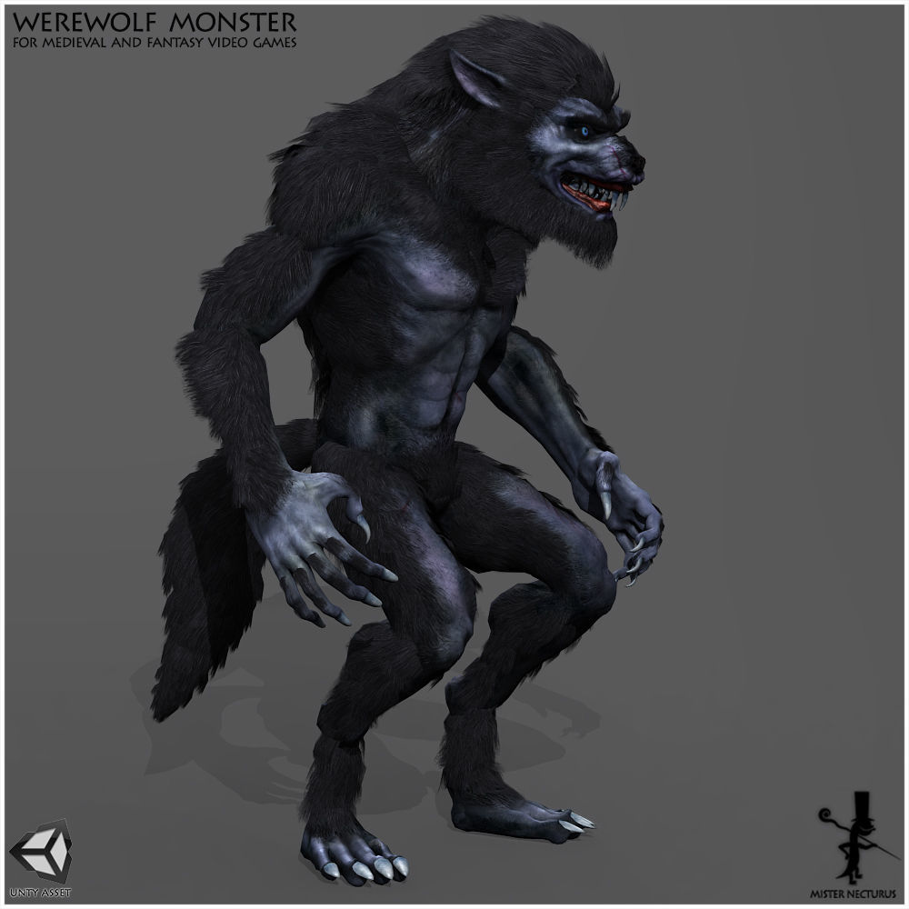 4 Additional Textures for Werewolf Free low-poly 3D model_2