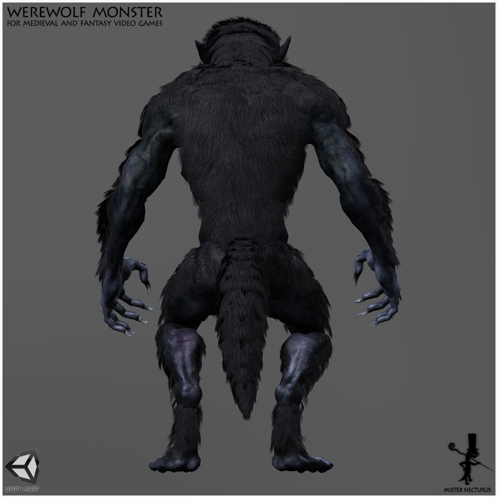 4 Additional Textures for Werewolf Free low-poly 3D model_1