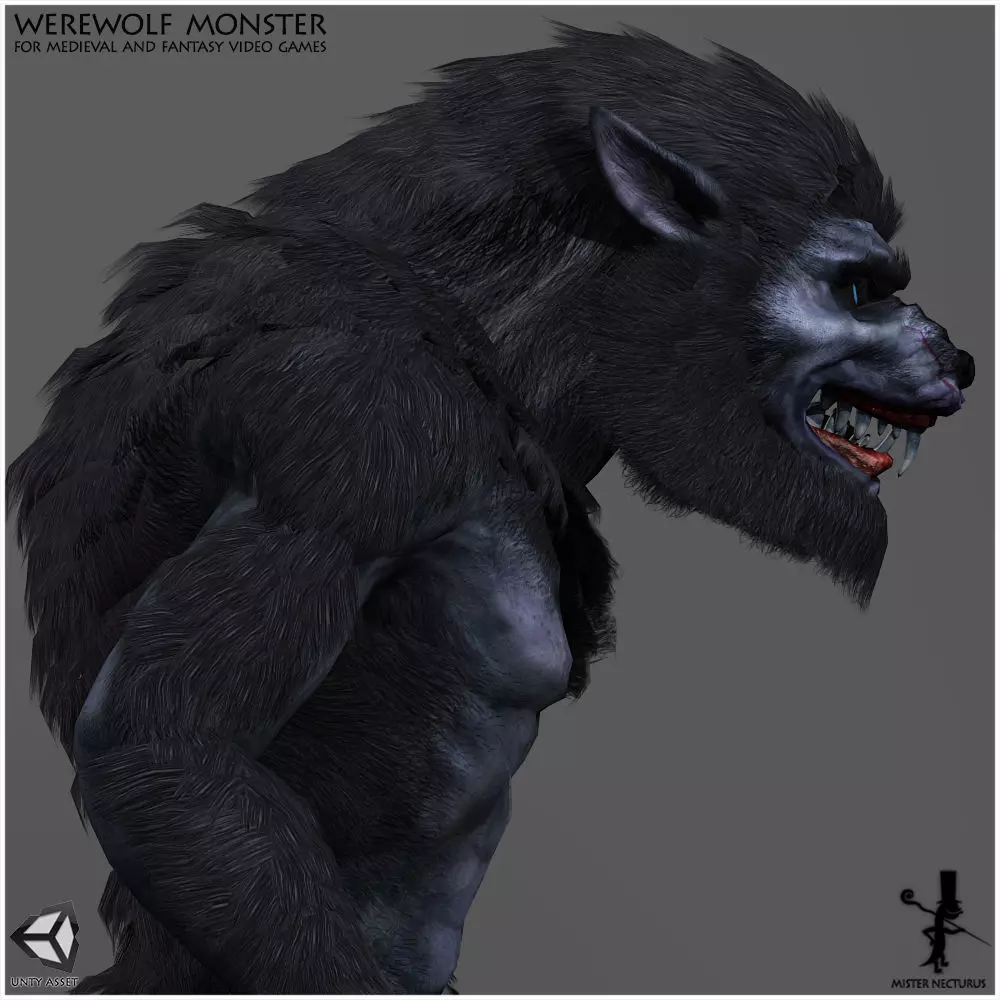4 Additional Textures for Werewolf Free low-poly 3D model_0
