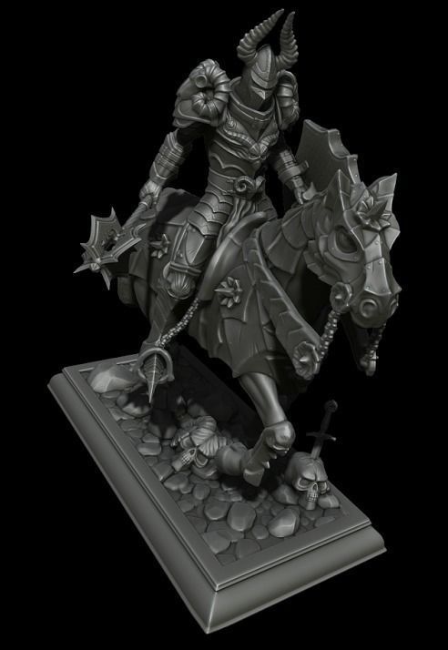 Warrior on horse - kit for 3D printing 3D print model_15