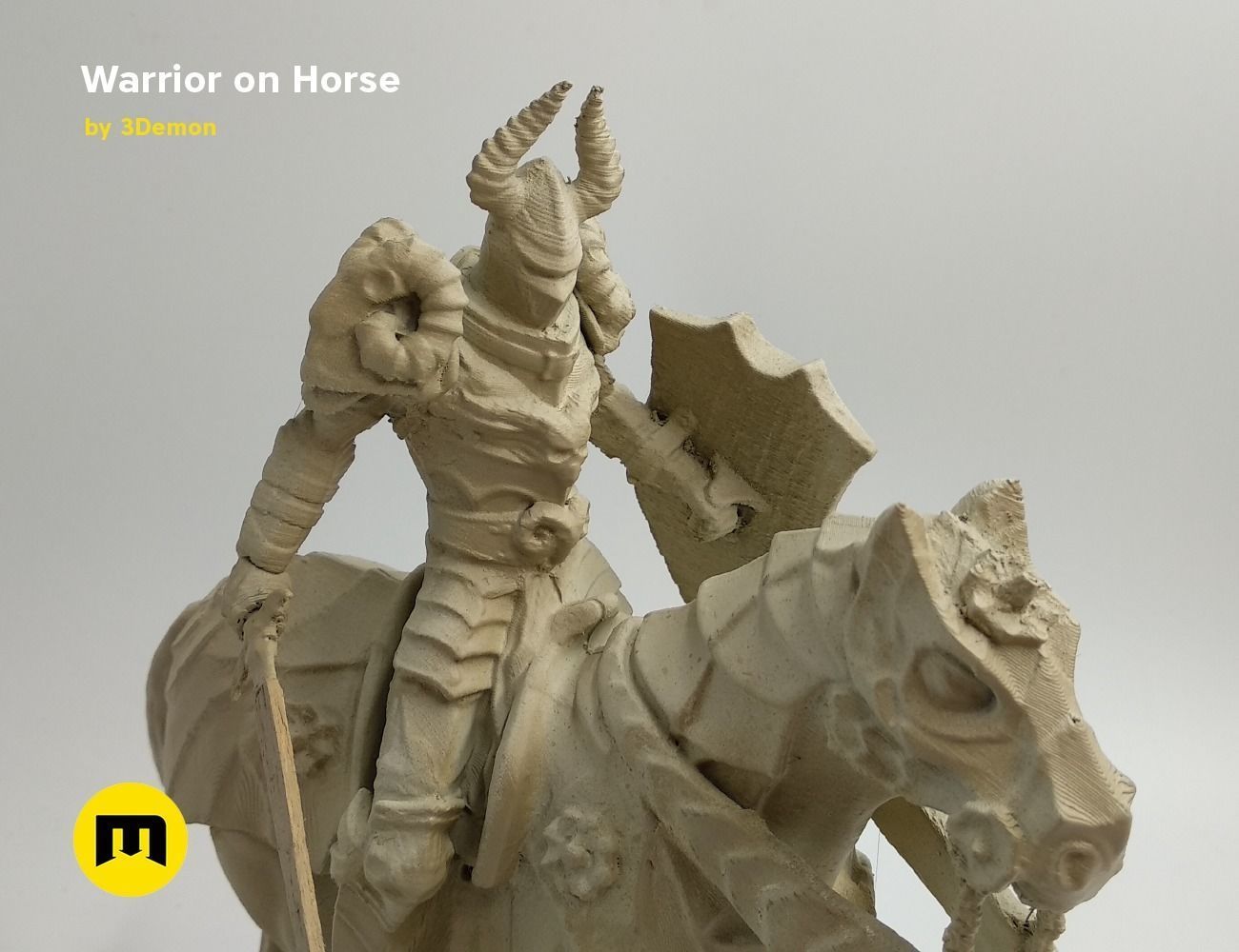 Warrior on horse - kit for 3D printing 3D print model_5