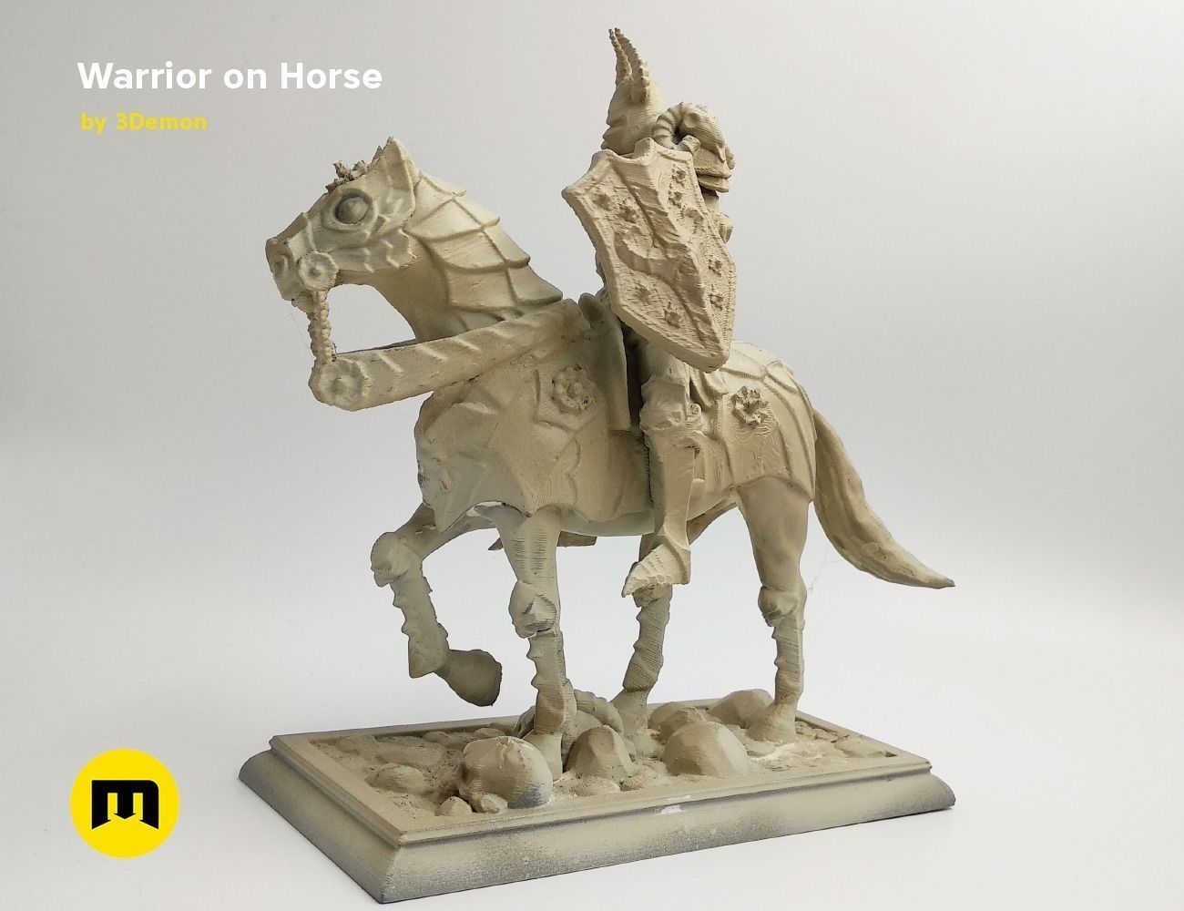 Warrior on horse - kit for 3D printing 3D print model_4
