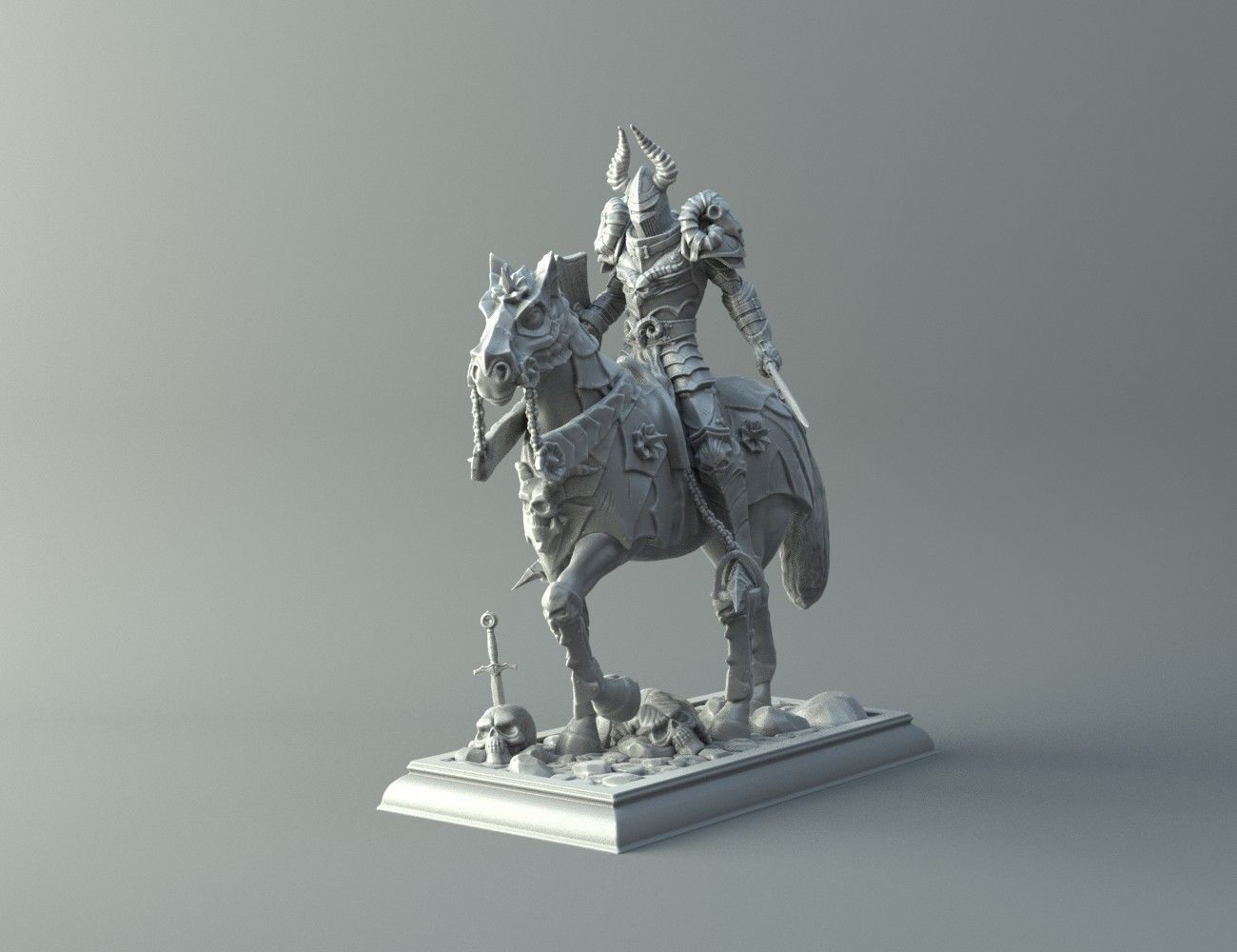 Warrior on horse - kit for 3D printing 3D print model_12