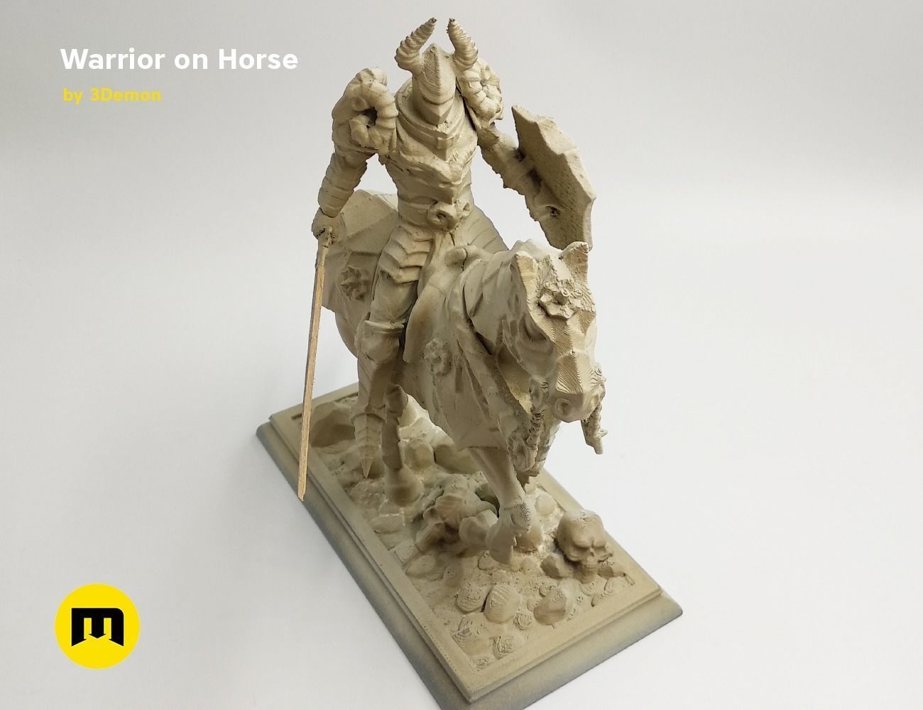 Warrior on horse - kit for 3D printing 3D print model_3