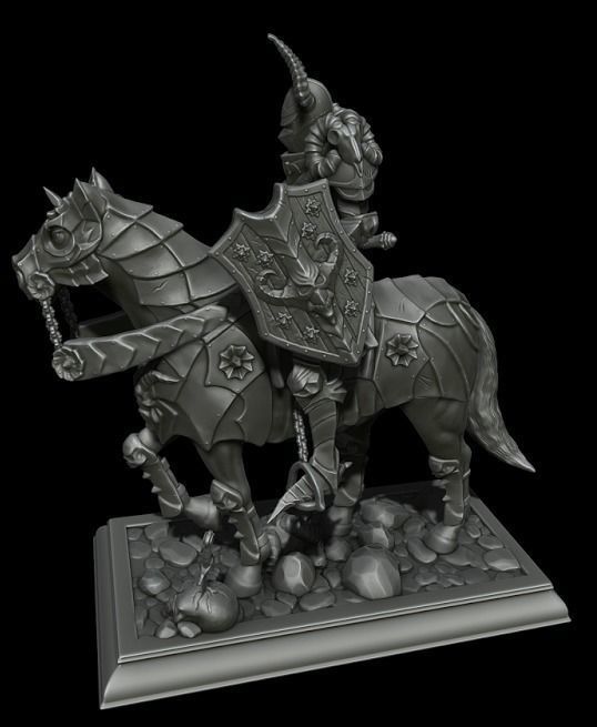 Warrior on horse - kit for 3D printing 3D print model_16