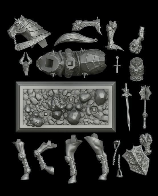 Warrior on horse - kit for 3D printing 3D print model_14