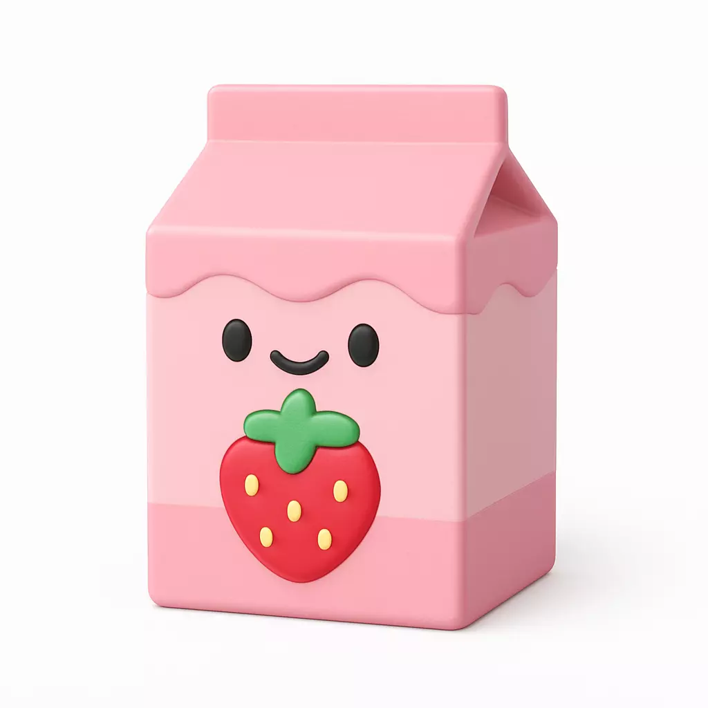 Mini Strawberry Milk Carton 3D print model