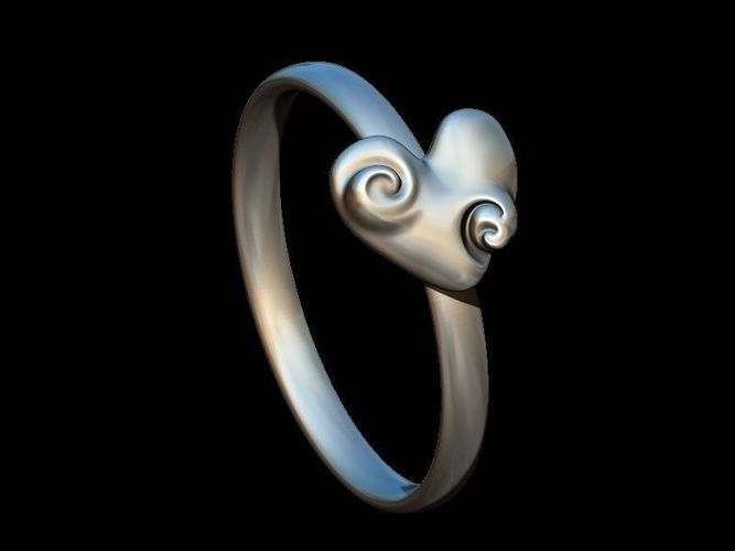 Twisted Heart Ring 3D Model for 3D Printer 3D print model