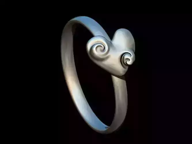 Twisted Heart Ring 3D Model for 3D Printer