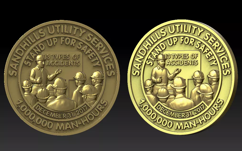 Sandhills Utility Services Safety Coin 3D Model 3D print model
