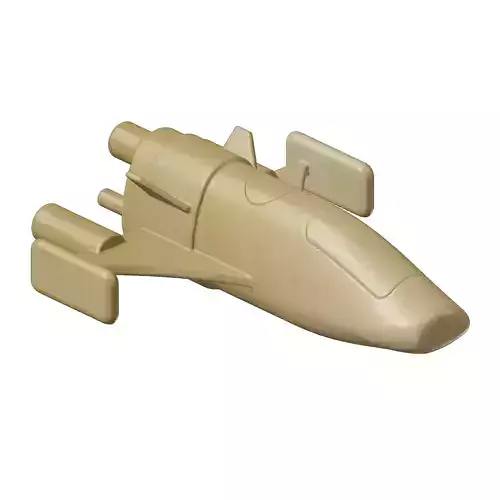 Wooden Space Ship Toy 3D model