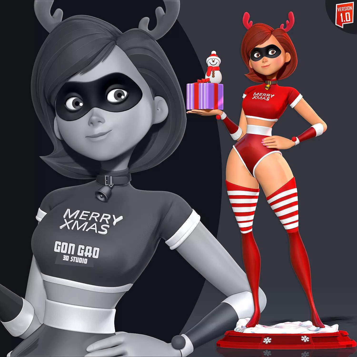 Helen Parr Xmas 3D print model