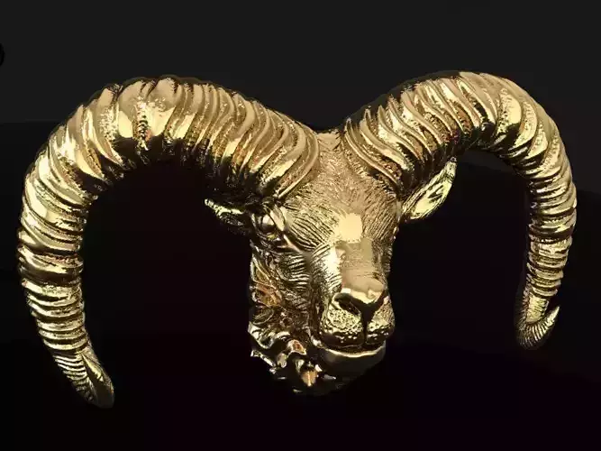 TJ 29 3D Golden Goat For Pendants Or Home Decoration 3D print model