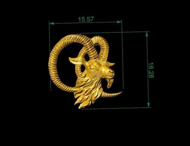 Golde Goat For Pendants And House Decor Format 1 3D print model