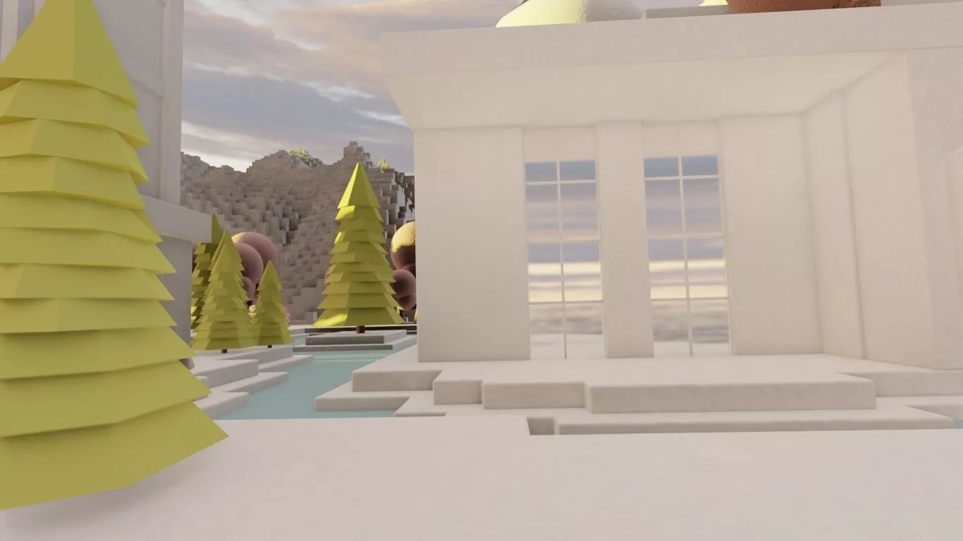 Pink Blossom City 3D model