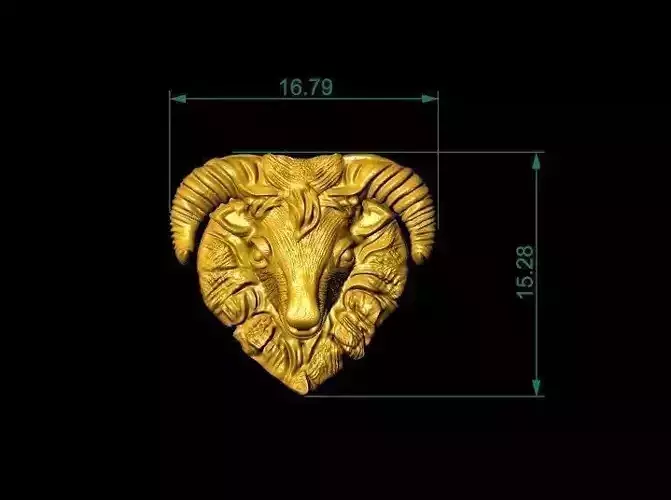 Golden Goat For Pendants And House Decor 3D print model