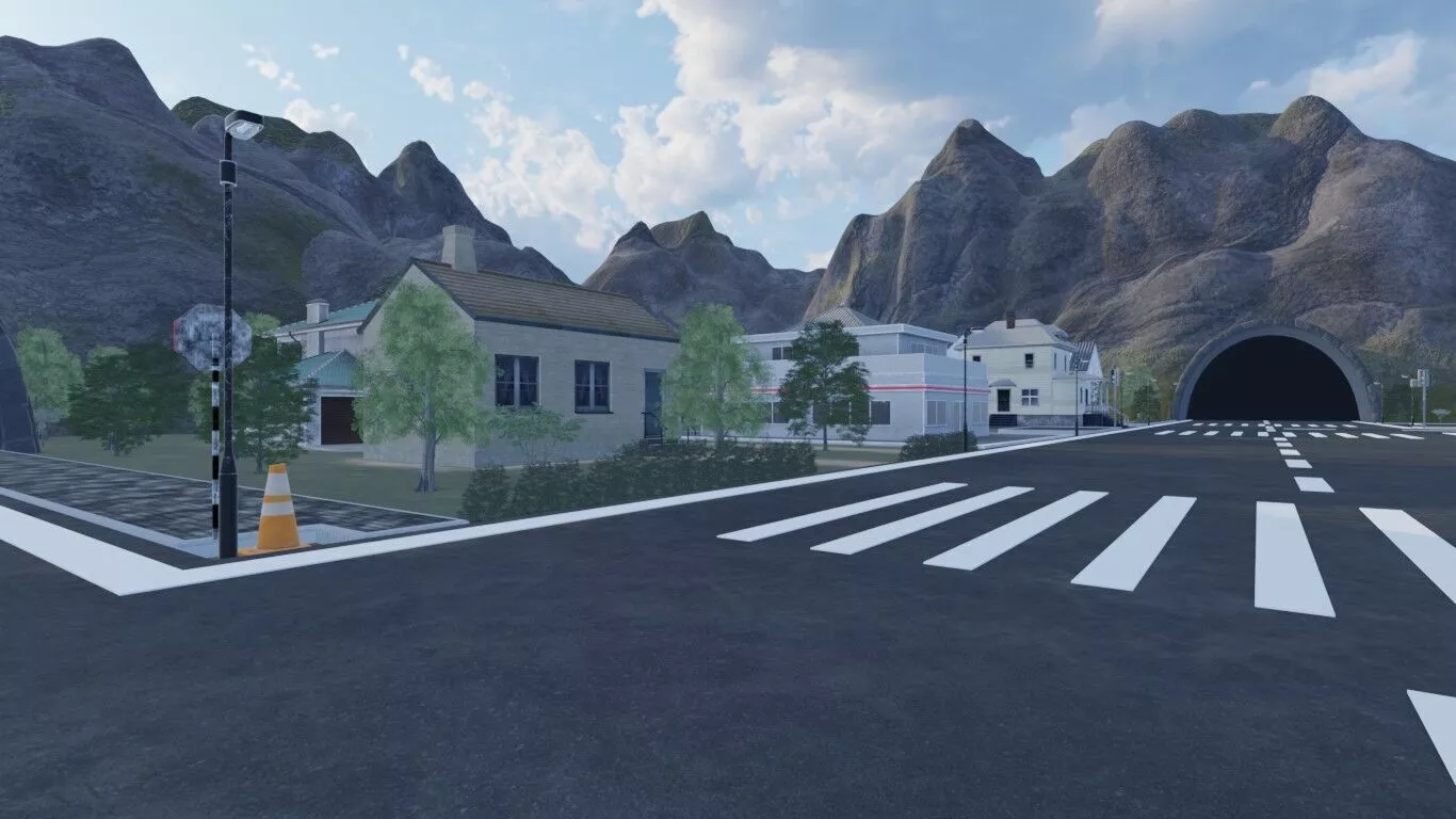 Gas Station Intersection 3D model