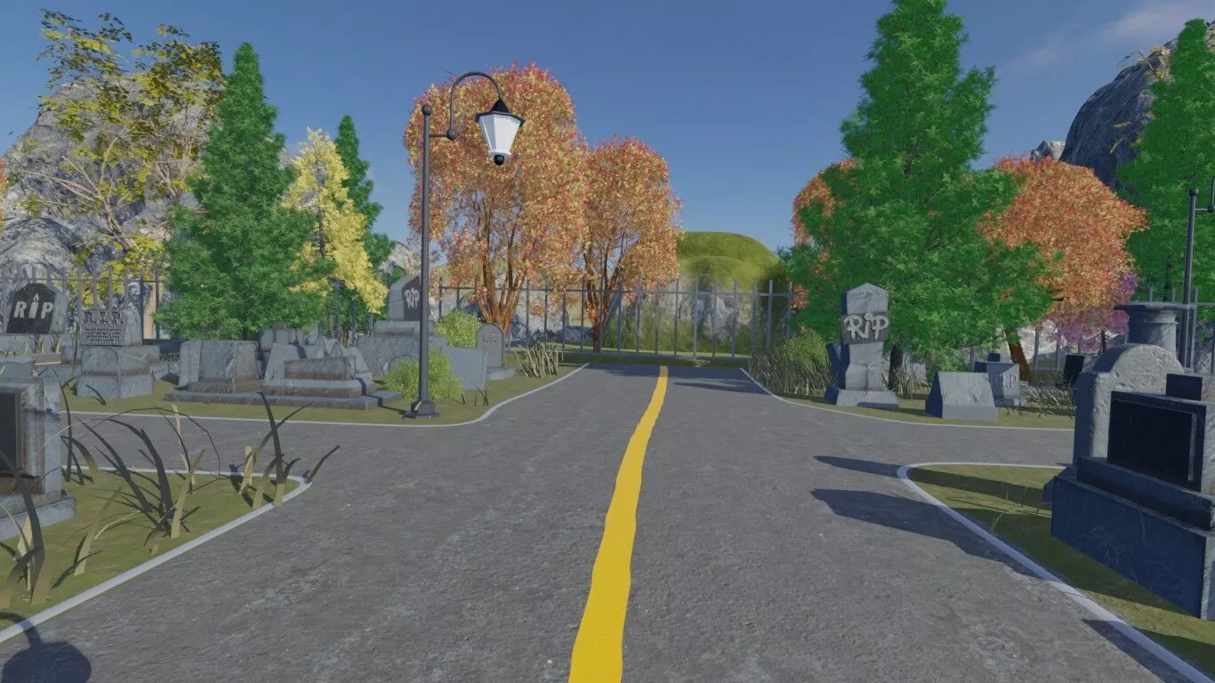 Cemetery In Autumn 3D model