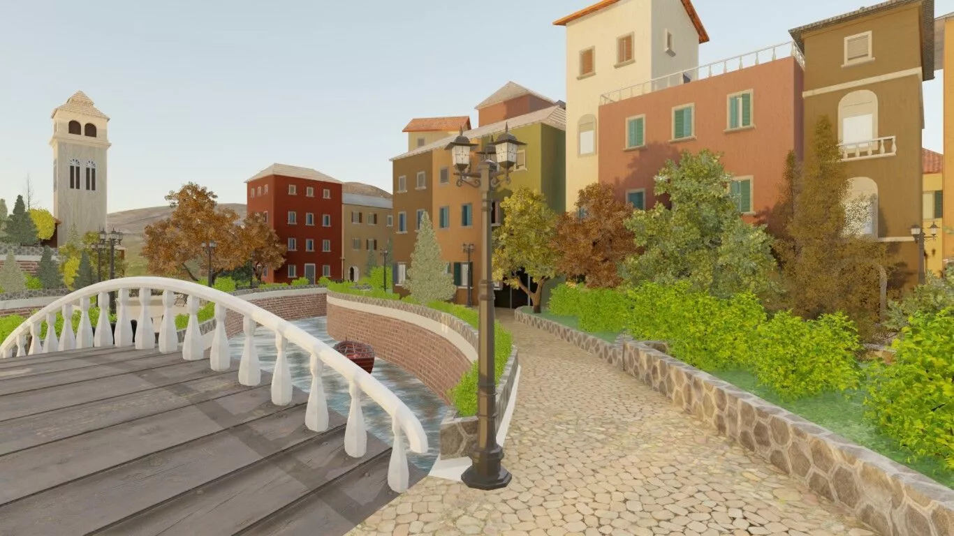 Riverside Townscape 3D model