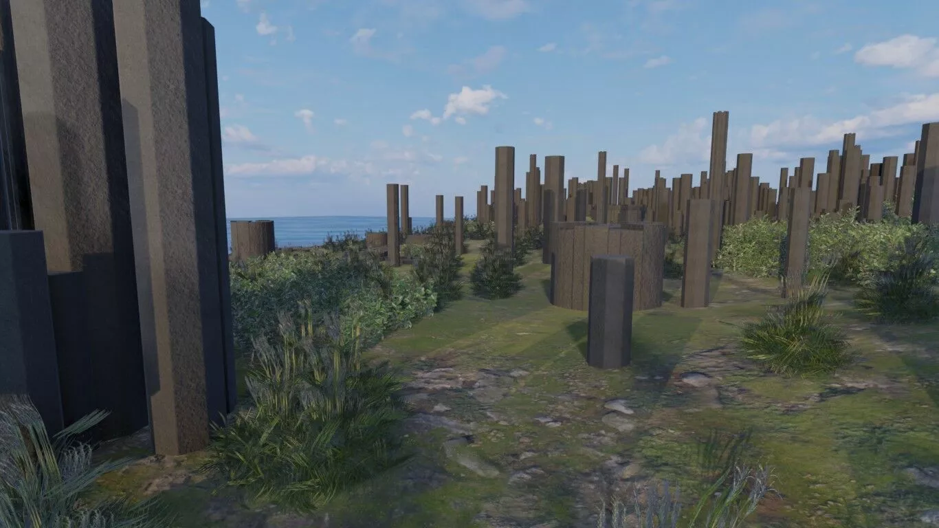 Ancient Stone Ruins By The Sea 3D model