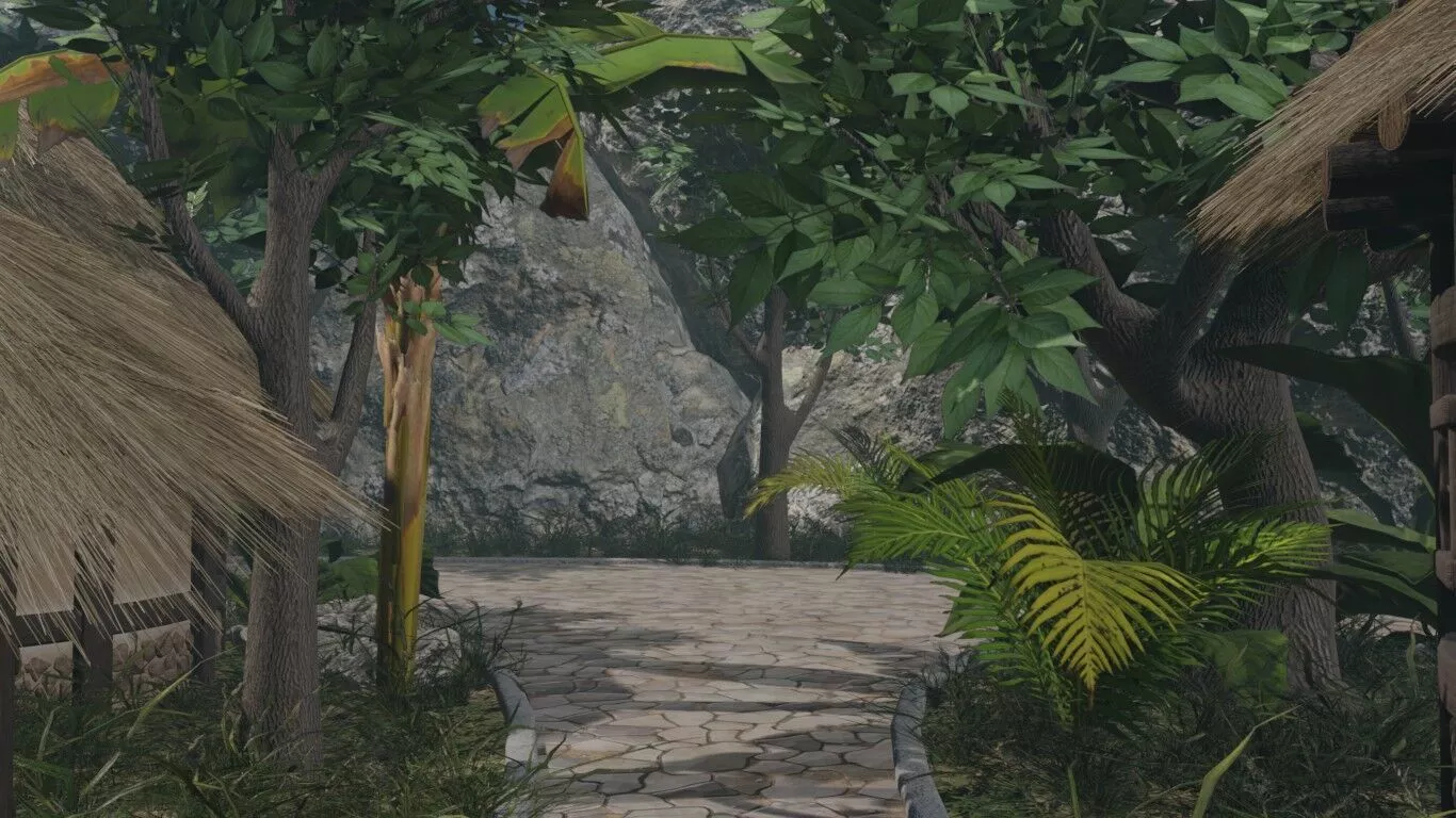 Village In A Rocky Landscape 3D model