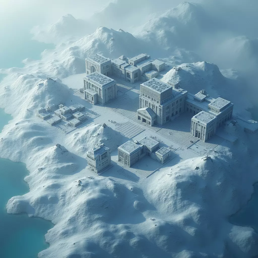 Snowy Oasis Architecture 3D model