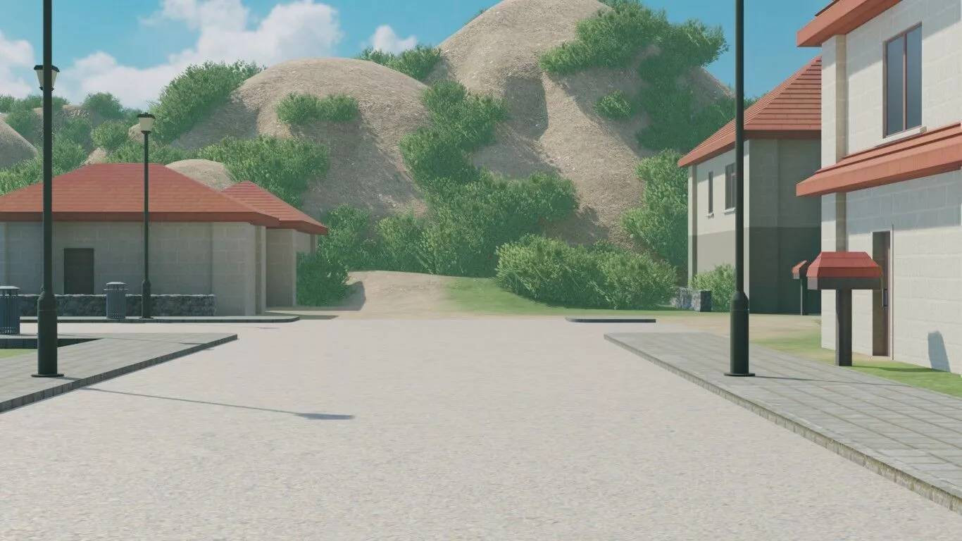 Scenic Coastal Town Layout 3D model