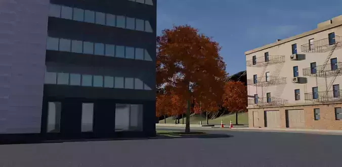 Autumn Retail Park 3D model 2