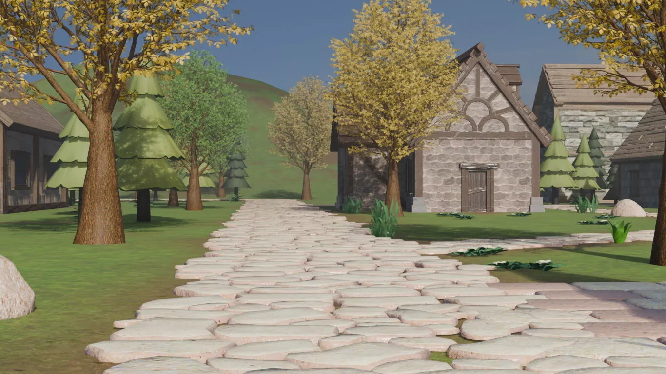 Fantasy Village Landscape 3D model
