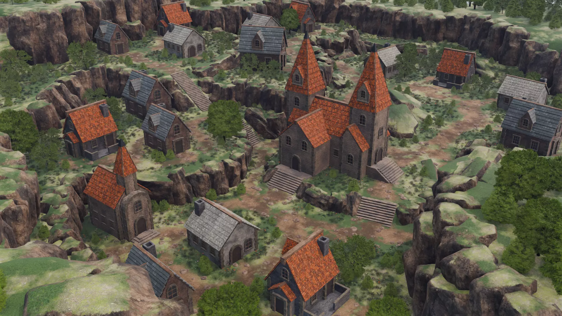 Hillside Village 3D model