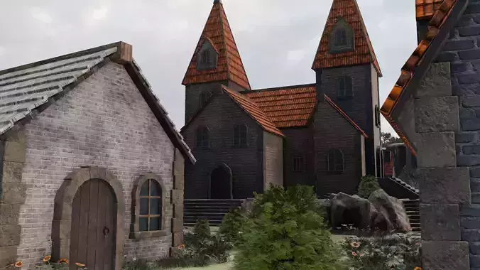 Hillside Village 3D model 3
