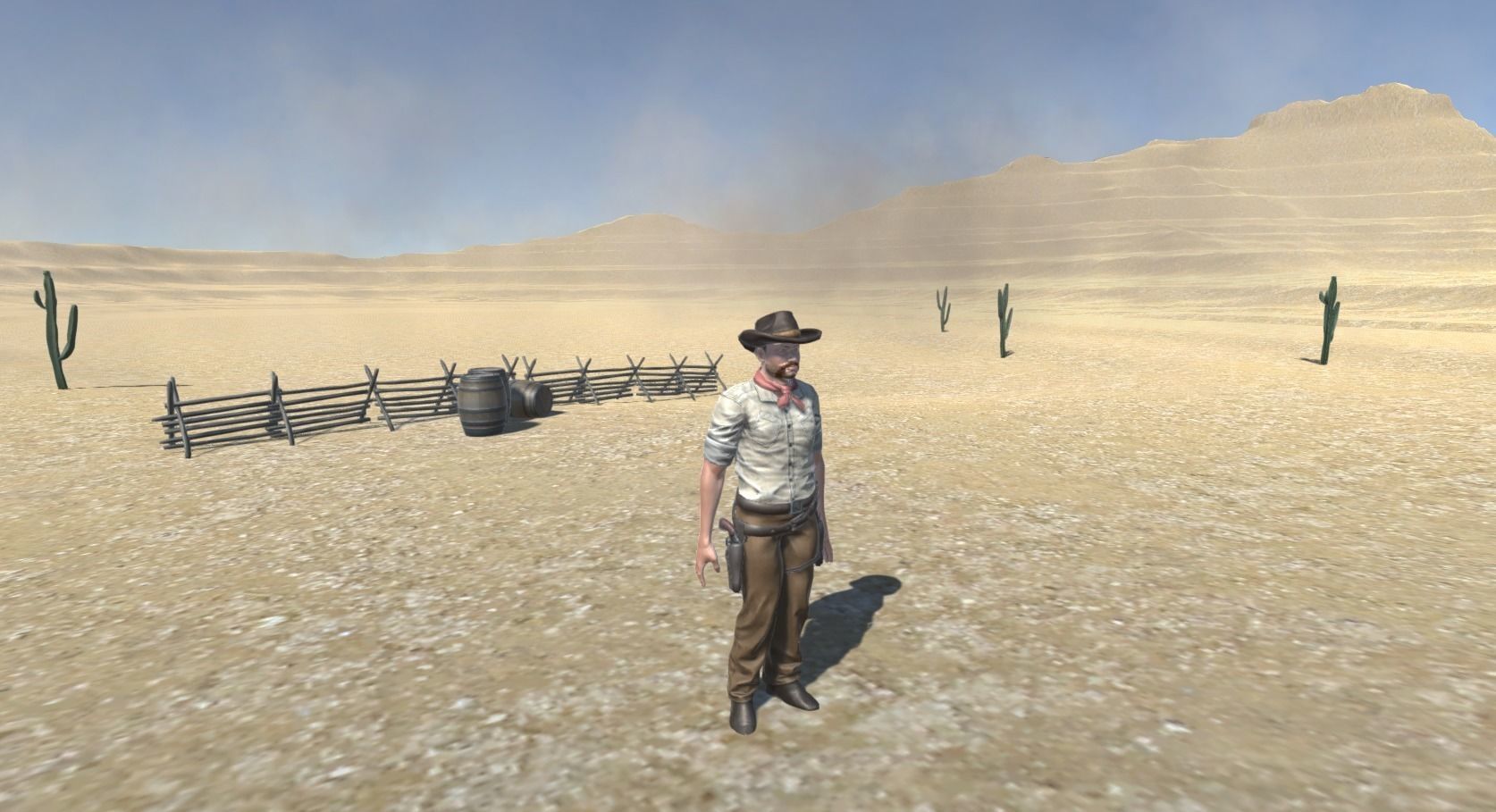 Western Cowboy Low-poly 3D model_8