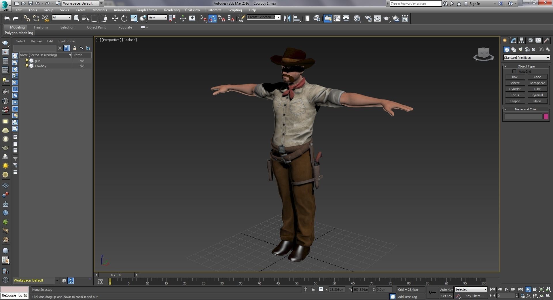 Western Cowboy Low-poly 3D model_11