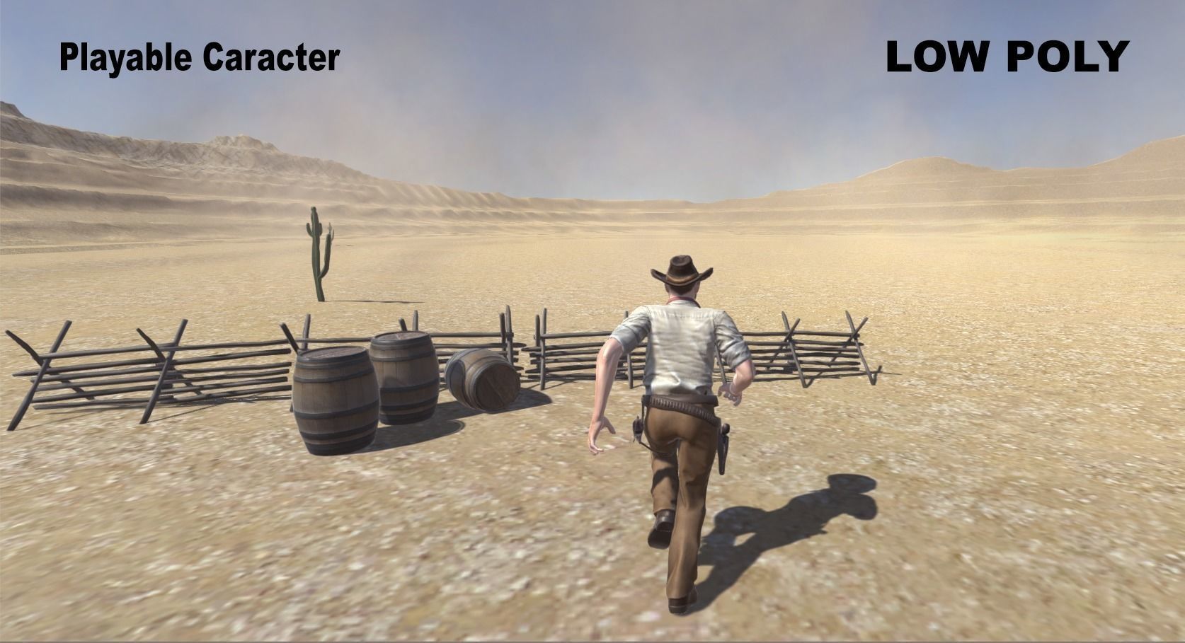 Western Cowboy Low-poly 3D model_6