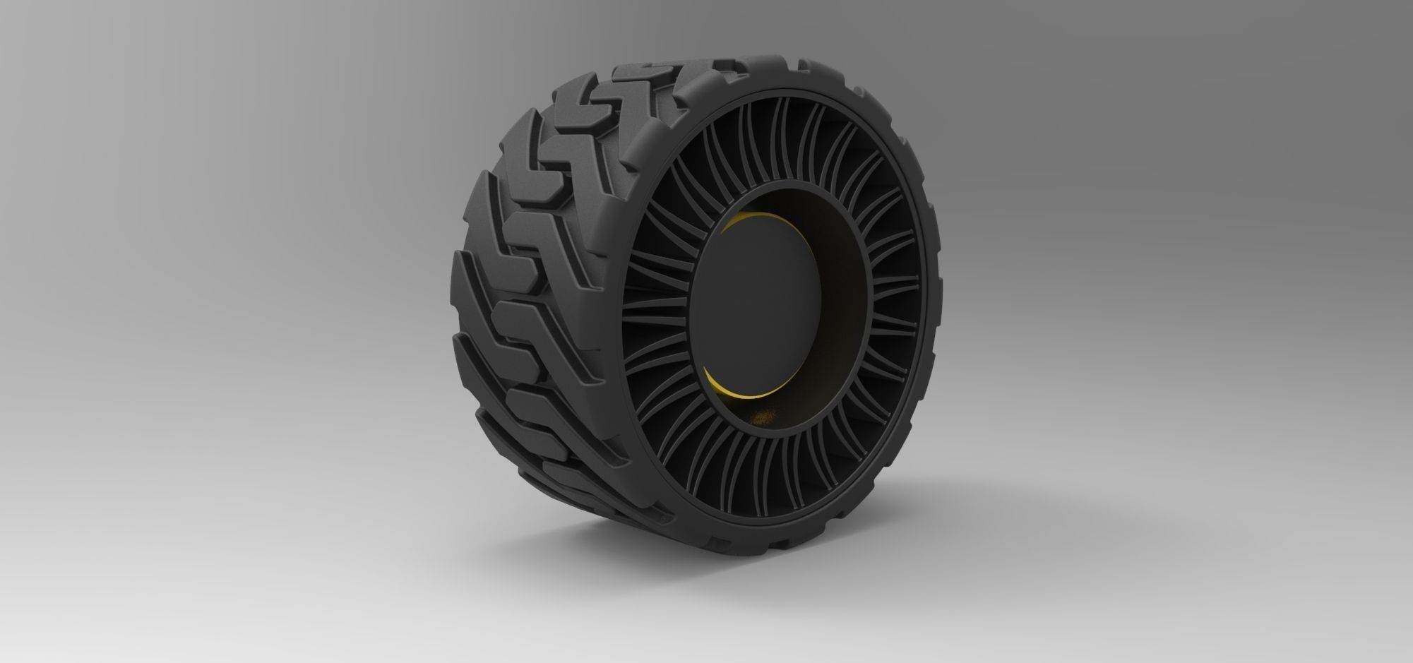 Twheel from Front loader 3D model_3