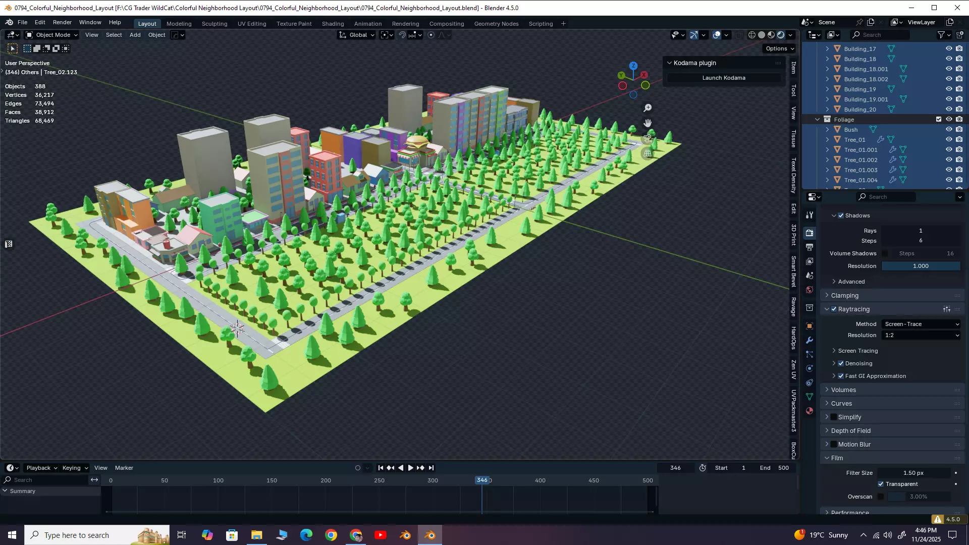 Colorful Neighborhood Layout 3D model