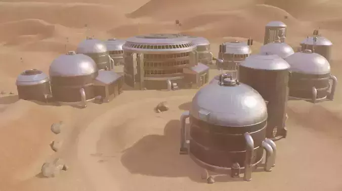Desert Settlement 3D model