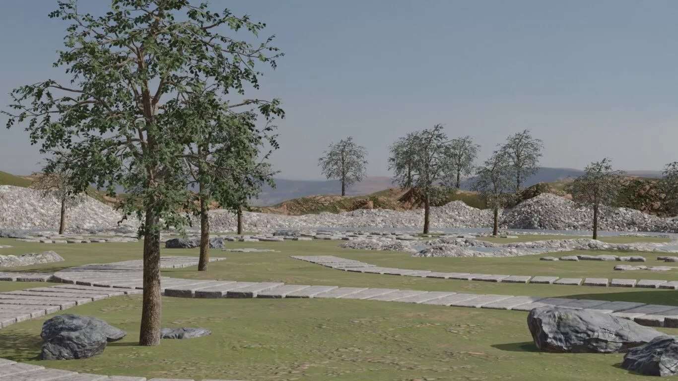 Futuristic Village Landscape 3D model