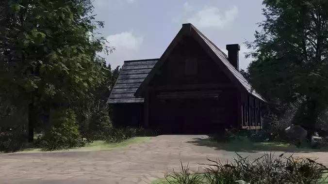 Village Landscape 3D model 6