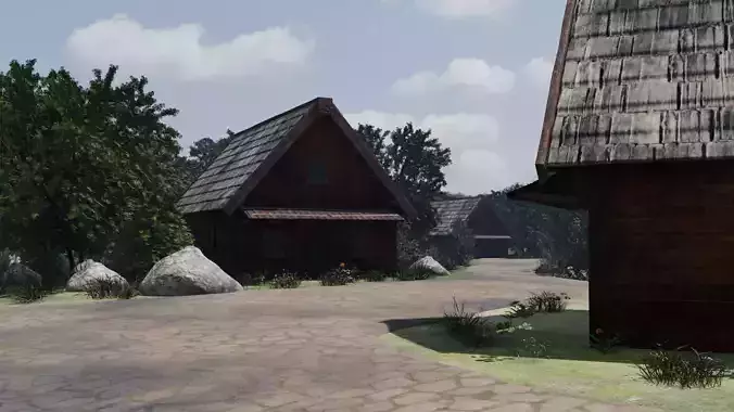 Village Landscape 3D model 7