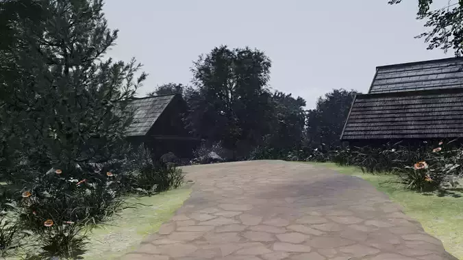 Village Landscape 3D model 4