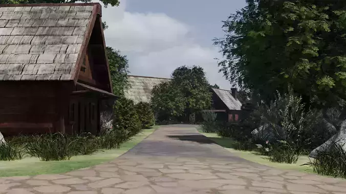 Village Landscape 3D model 5