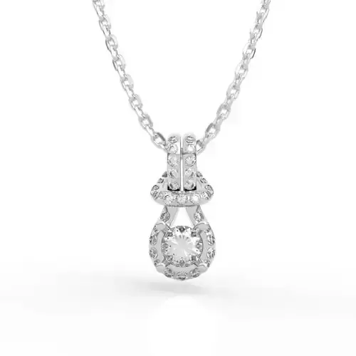 Halo Drop Pendant Necklace