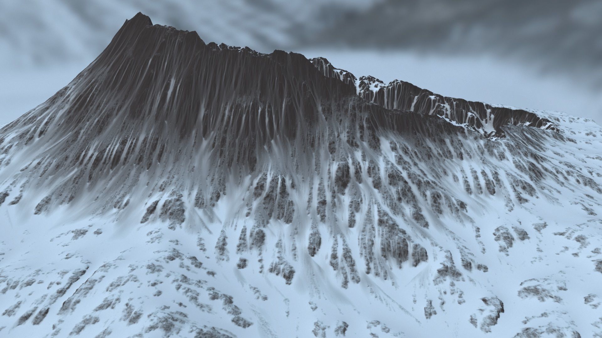 Snow Mountain Low-poly 3D model_12