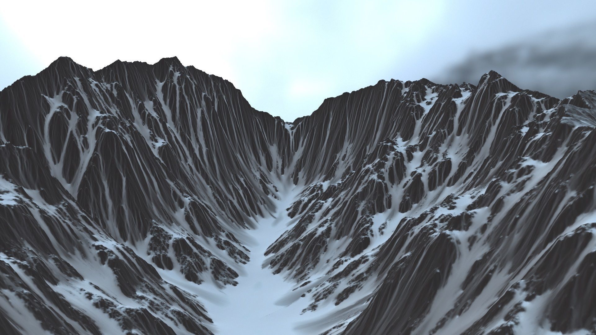 Snow Mountain Low-poly 3D model_16
