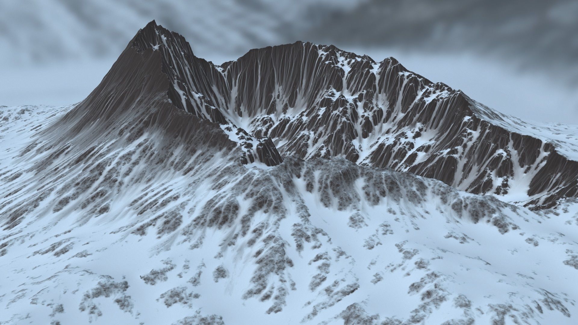 Snow Mountain Low-poly 3D model_11