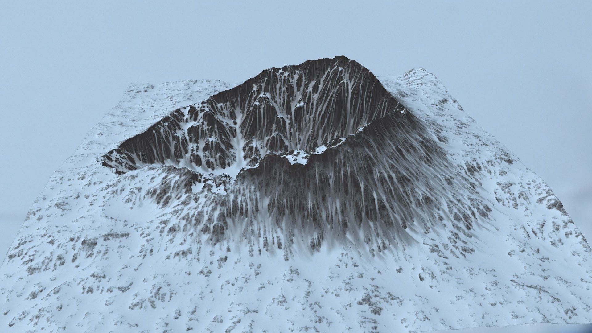 Snow Mountain Low-poly 3D model_4