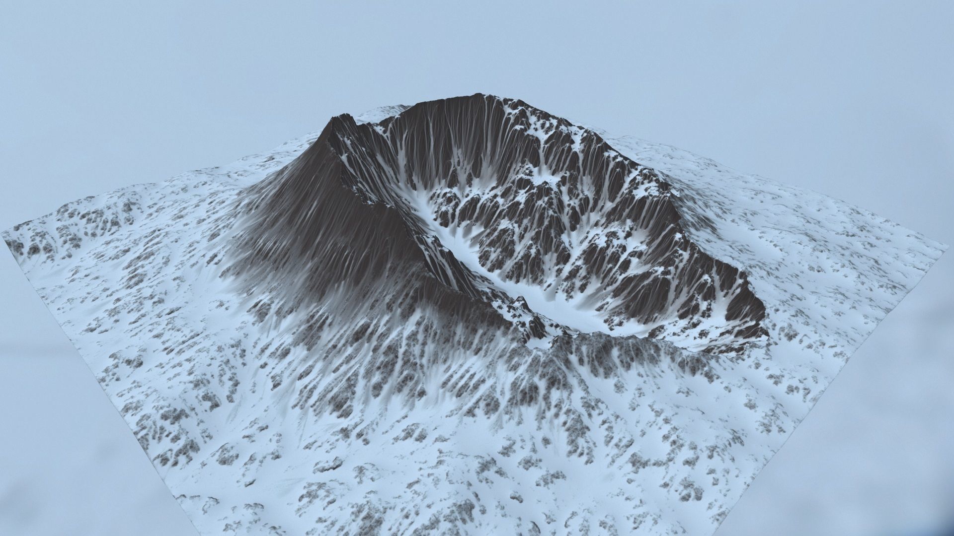 Snow Mountain Low-poly 3D model_2