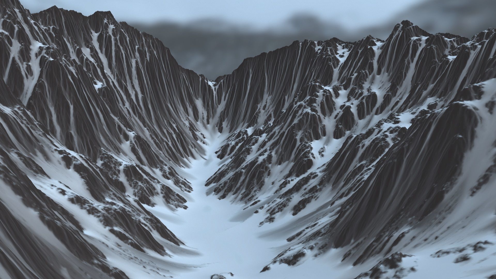 Snow Mountain Low-poly 3D model_19