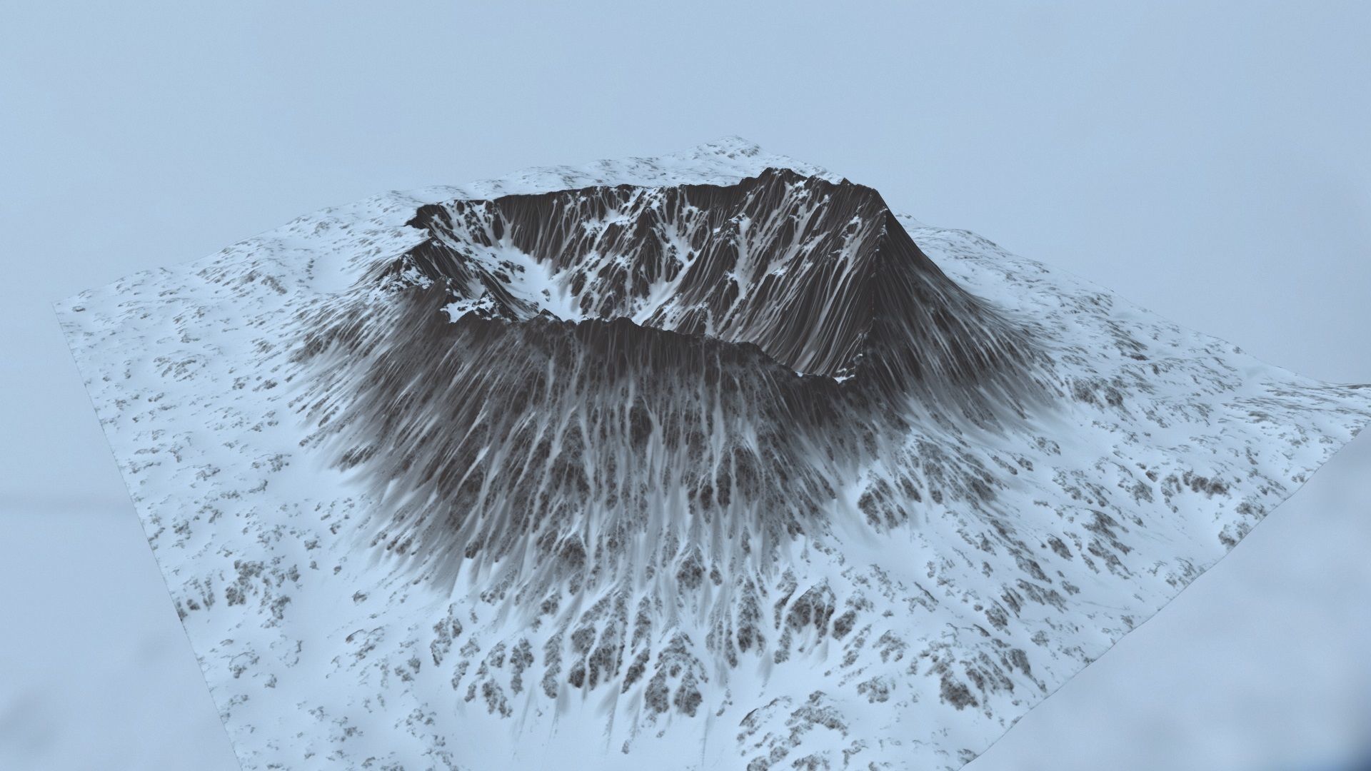 Snow Mountain Low-poly 3D model_9